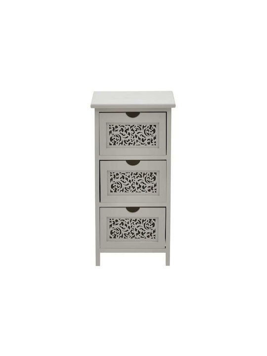 Storage Drawers with 3 Drawers Φυσικό / Λευκό L30xW28xH60cm