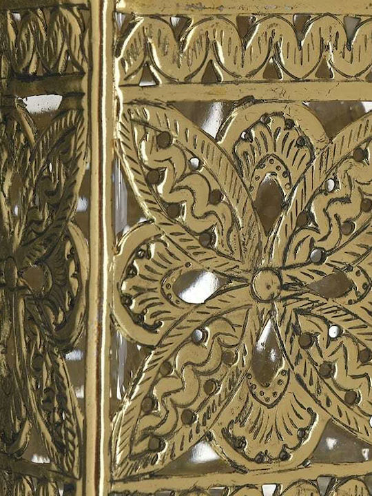Inart Γυάλινη Καράφα Σερβιρίσματος Ουίσκι 26εκ. με Πώμα Χρυσή