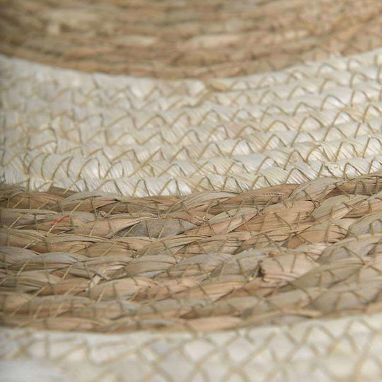 Inart Jute Rug Round Summer from Jute with Fringes Beige