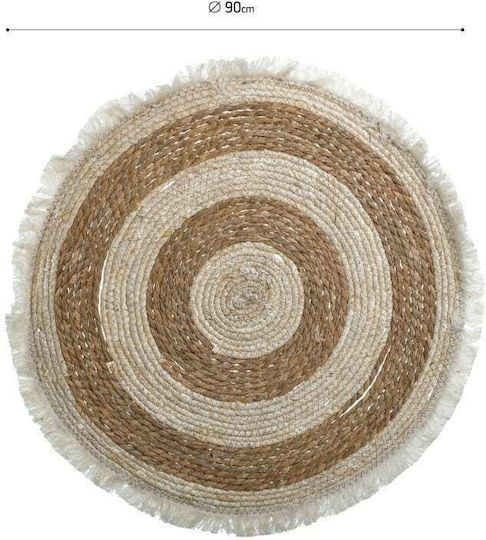Inart Jute Καλοκαιρινό από Γιούτα με Κρόσια Φ87cm Μπεζ