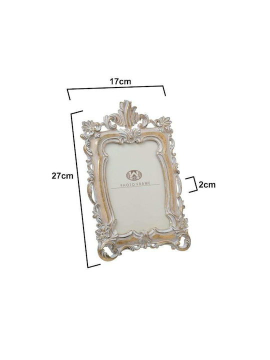 Inart Photo Frame Polyresin 10x15cm with Beige Frame Μπεζ 3pcs