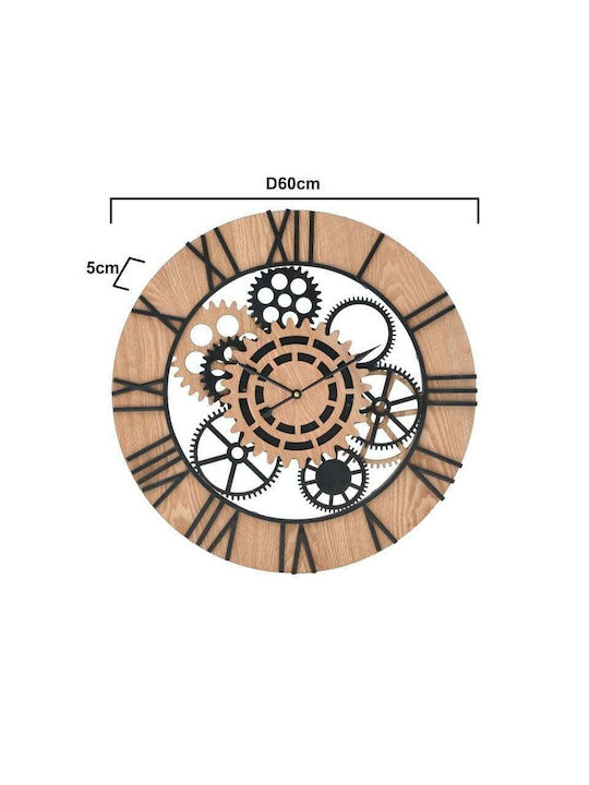 Inart Ρολόι Τοίχου Μεταλλικό Μαύρο 60cm