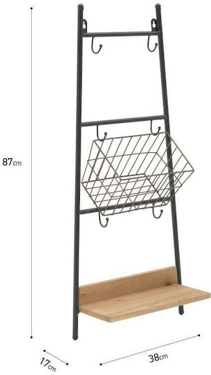 Inart Wooden Rack 3-Tier Black Inart Wooden Rack 3-Tier Black