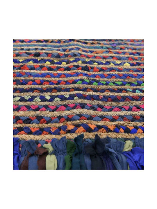Inart Chindi Rug Rectangular with Fringes Multicolour
