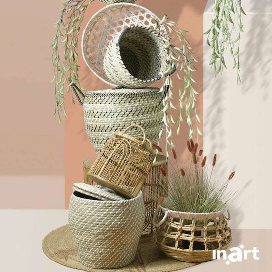 Inart NATURAL Декоративна кошница Бамбук Естествено 46x46x15бр