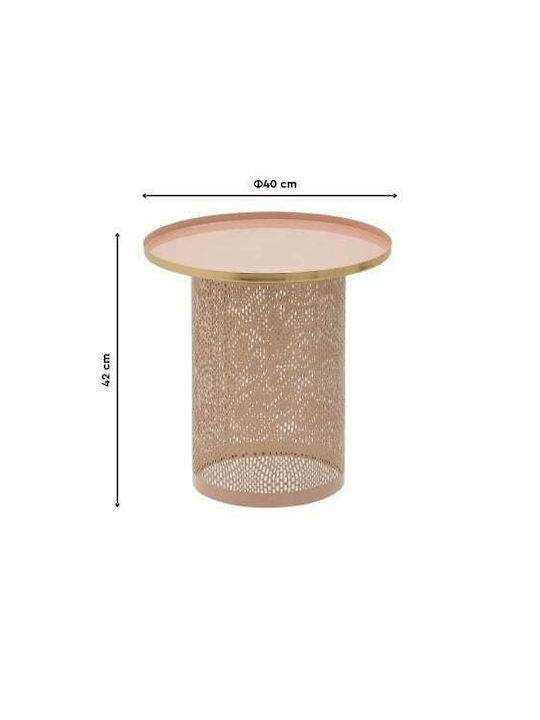 Round Side Table Metal Pink / Purple / Gold 40x40x42 cm