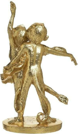 Inart Decorative Monkey Polyresin Monkeys in Gold 19x11x30cm 1pcs