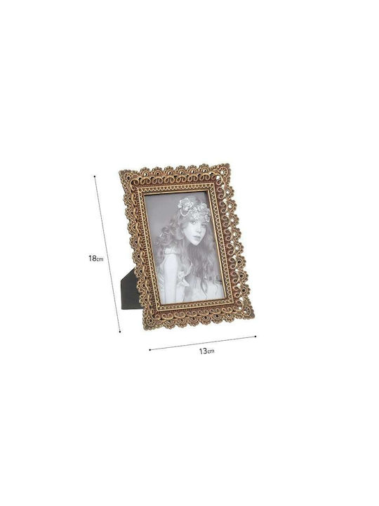 Inart Polyresin Photo Frame Gold 2 Pieces