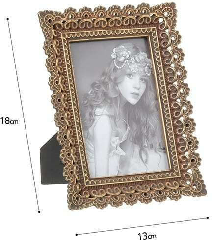 Inart Photo Frame Gold Polyresin 13x18