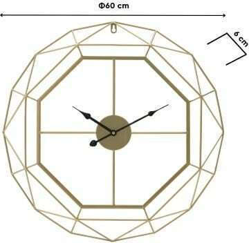 Inart Wanduhr Metallisch Gold Ø60cm