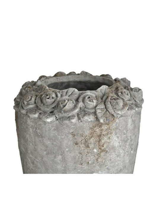 Inart Concrete Vase Ασημί 22x22x32cm