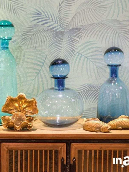 Inart Γυάλινη Καράφα Σερβιρίσματος 29εκ. με Πώμα σε Μπλε Χρώμα Inart Γυάλινη Καράφα Σερβιρίσματος 29εκ. με Πώμα σε Μπλε Χρώμα
