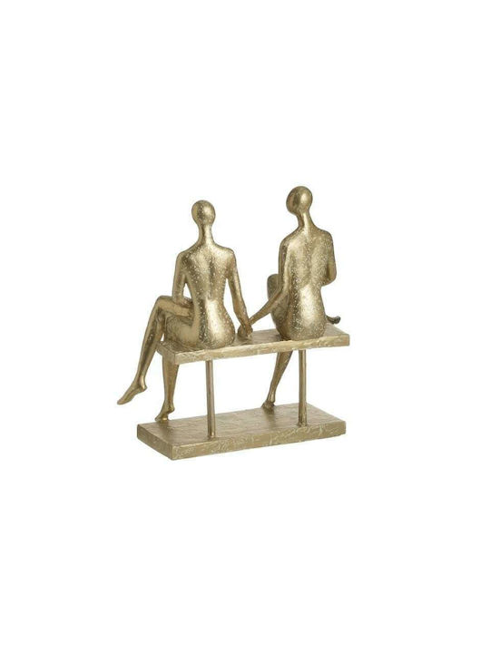 Inart Decorative Statuette Polyresin Ζευγάρι σε Παγκάκι in Gold 25x12x25cm 1pcs