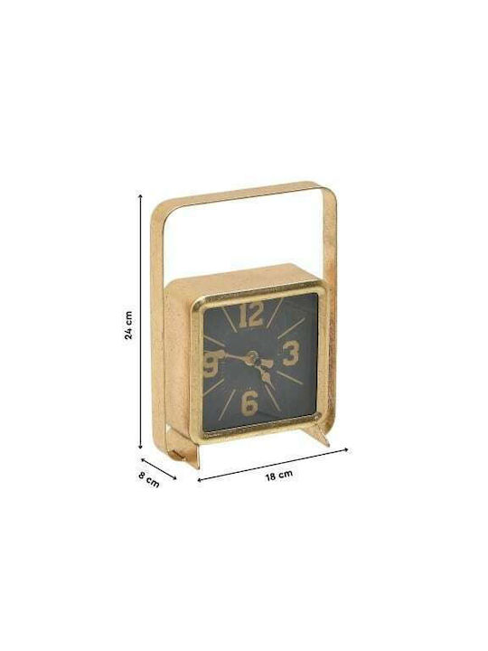 Inart Tabletop Clock Gold / Black 18x8x24cm 3-20-098-0295