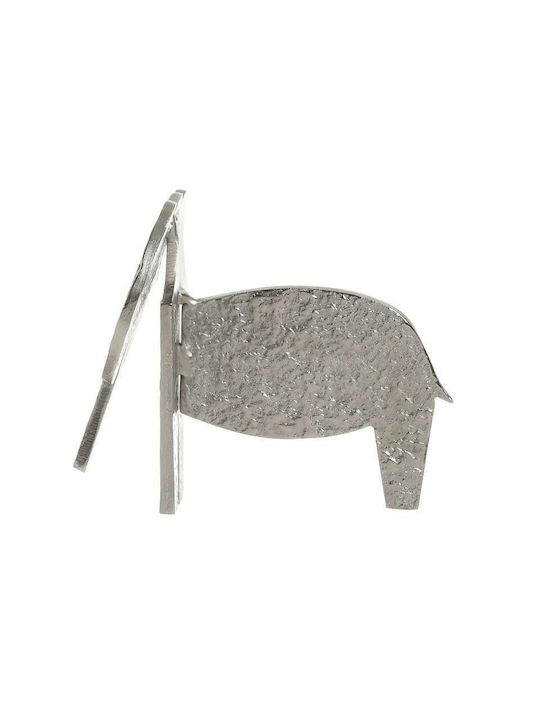 Inart Decorative Elephant made of Metal in Silver 17x20x16cm 1pcs