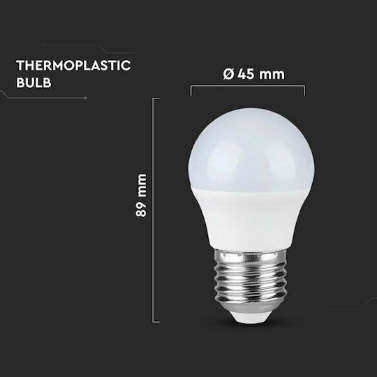 V-TAC Vt-290 LED Bulb 6.5W 89mm for Socket E27 and Shape G45 Natural White 600lm