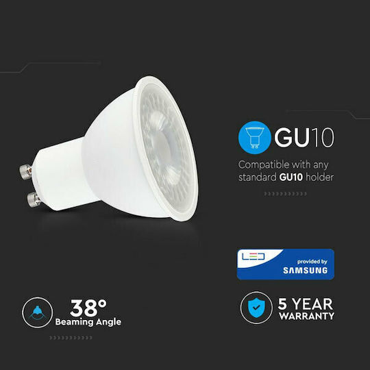 V-TAC LED Bulb 7.5W for Socket GU10 Warm White 610lm