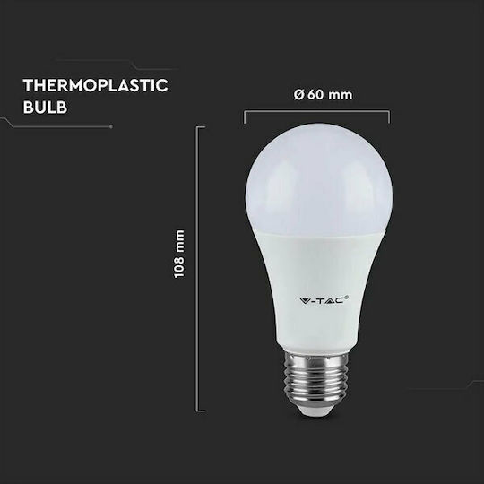 V-TAC Vt-2099 LED Bulb 8.5W for Socket E27 and Shape A60 Cool White 806lm