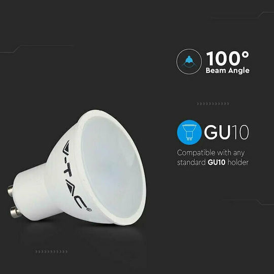 V-TAC Vt-1975 LED Bulb 4.5W 80mm for Socket GU10 and Shape MR16 Natural White 400lm