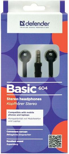 Defender Ακουστικά Ψείρες In Ear Basic 604 Μαύρα
