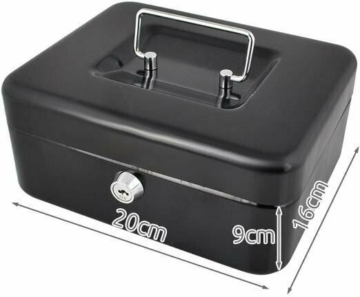 Malatec Cash Box with Lock Black