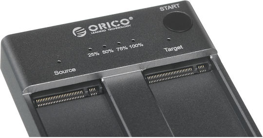 Orico Docking Station for 2 Hard Drives SATA M.2 (2242)" / M.2 (2260)" / M.2 (2280)" with Connection USB-C (M2P2-C3-C-EU-GY-BP)