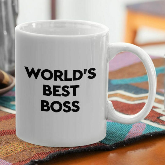 Koupakoupa World's Best Boss Mug Ceramic White 330ml Koupakoupa World's Best Boss Mug Ceramic White 330ml