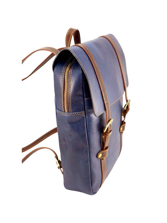 Leather backpack MYBAG 60-7134 BLUE BLUE