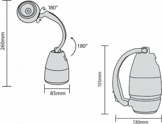 Maclean Energy Led Rechargeable Lantern for Camping with Flashlight & Powerbank 600lm 1W