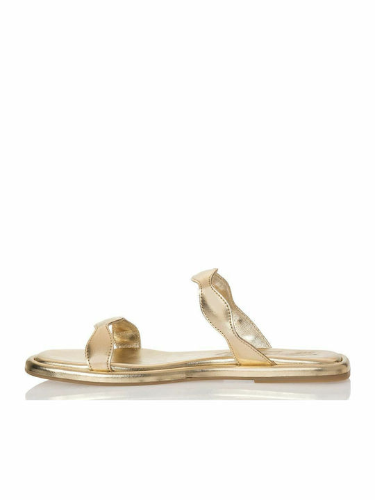 Women's Flat Sandals in Gold Color