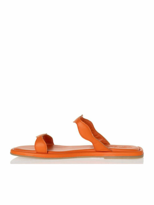 Women's Flat Sandals in Orange Color