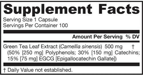 Jarrow Formulas Green Tea 500мг 100 вегетариански капсули