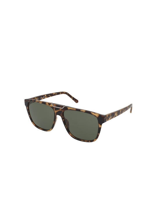 Guess Men's Sunglasses with Brown Tartaruga Plastic Frame and Green Lens GU00056 53N