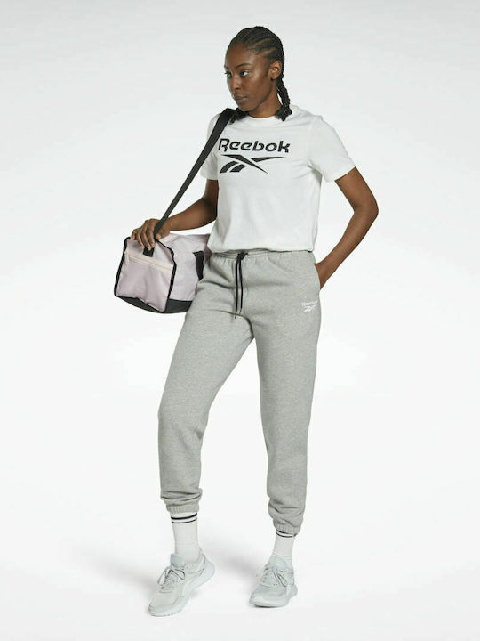 Reebok Identity Women's Jogger Sweatpants Medium Grey Heather/White