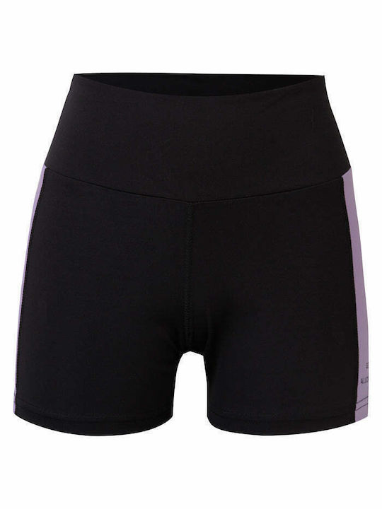 Set Women's Training Leggings Shorts High Waisted Purple