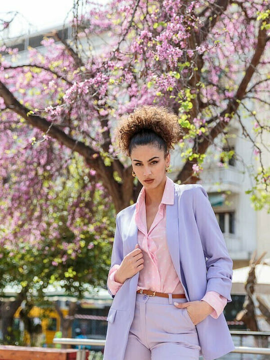 Silia D Lang Damen Mittellang Blazer Flieder skk-6969 (lprpl)