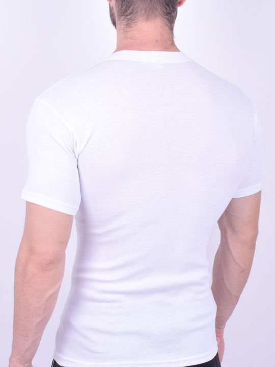 Men's white cotton short-sleeve undershirt White