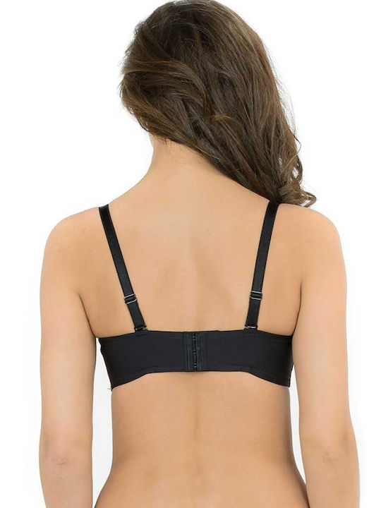Elegance Μαύρο Strapless Σουτιέν χωρίς Ενίσχυση
