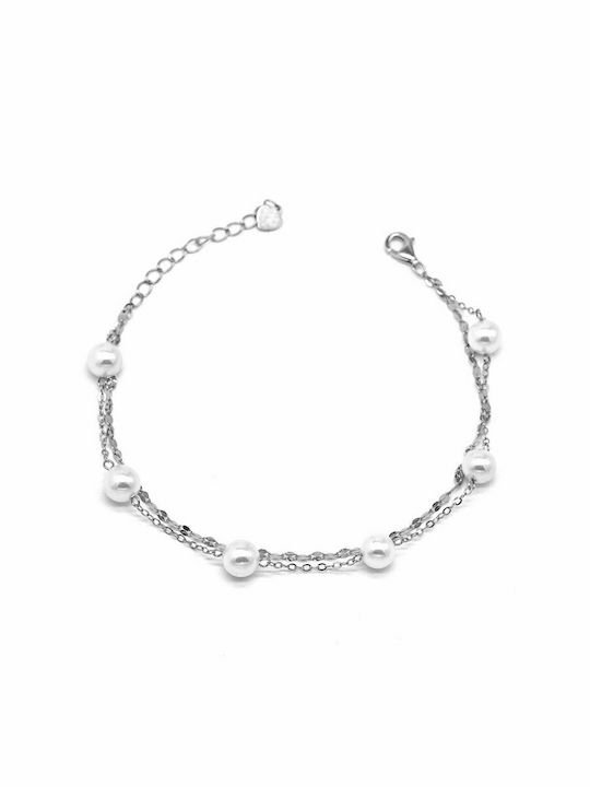 Prince Silvero Bracelet Chain made of Silver with Pearls