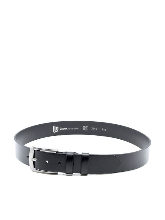 Wide Men's Belt from Artificial Leather Black