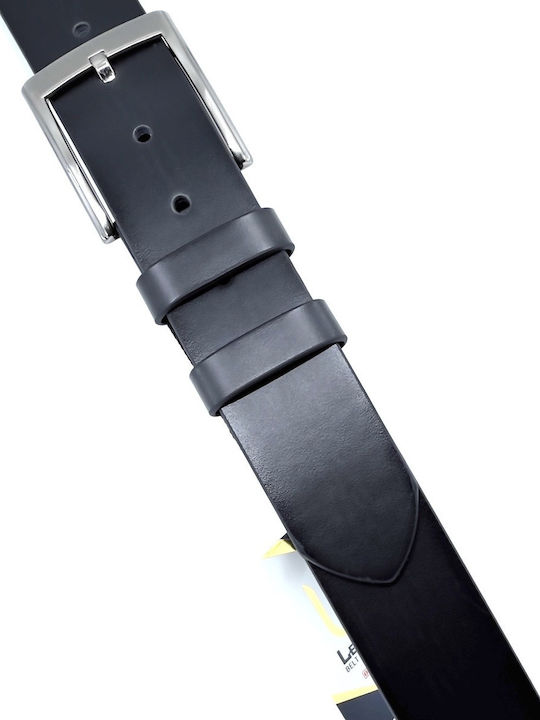 Wide Men's Belt from Artificial Leather Black