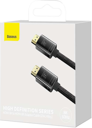 Baseus Cabluri HDMI 2.1 Ultra High Speed 48Gbps 4K 120Hz HDR VRR Braided HDMI De Sex Masculin - HDMI De Sex Masculin 1m Negru