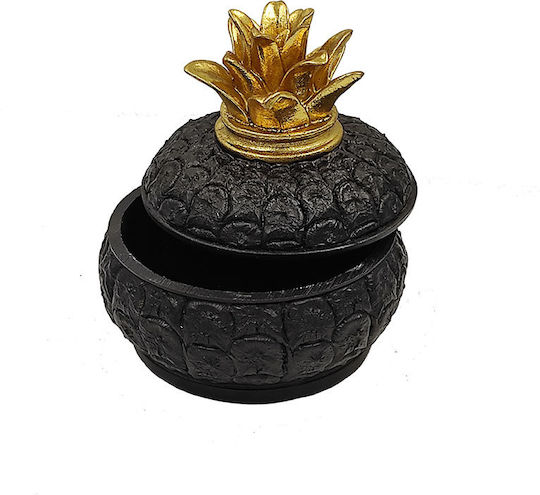 Karvounis Φοντανιέρα Kunststoff mit Deckel 15x14.5x15cm Black - Gold Karvounis Φοντανιέρα Kunststoff mit Deckel 15x14.5x15cm Black - Gold