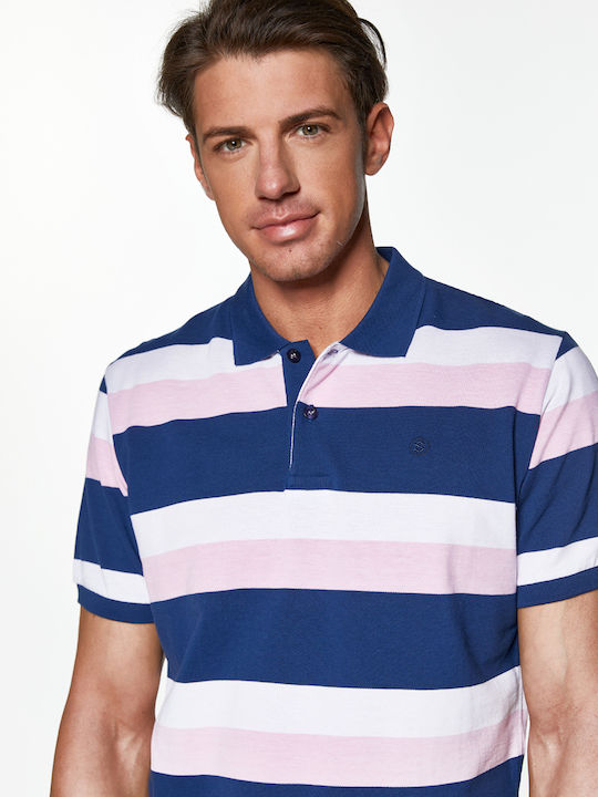 Snta Polo Piquet Striped with Short Sleeve 3 colours - Striped Blue