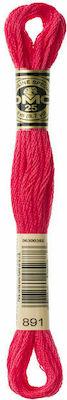 DMC Thread Embroidery Μουλινέ 117 Cotton in Fuchsia color 8m Carnation Dark