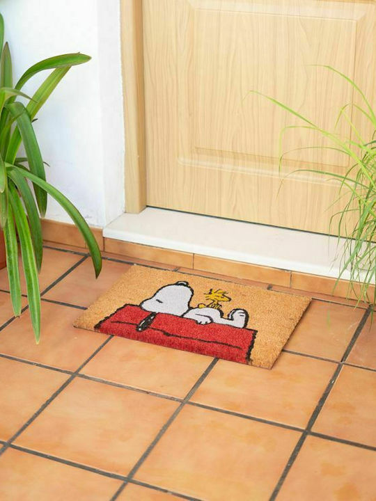 Grupo Erik Πατάκι Εισόδου από Κοκοφοίνικα Snoopy Καφέ 60x40εκ.
