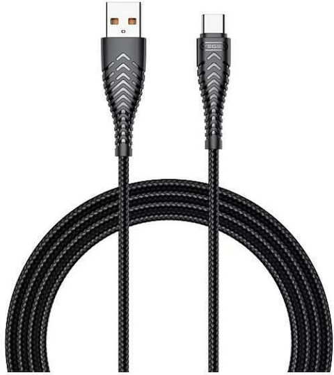 Veger V104 Geflochten USB 2.0 Kabel USB-C männlich - USB-A Schwarz 1.2m