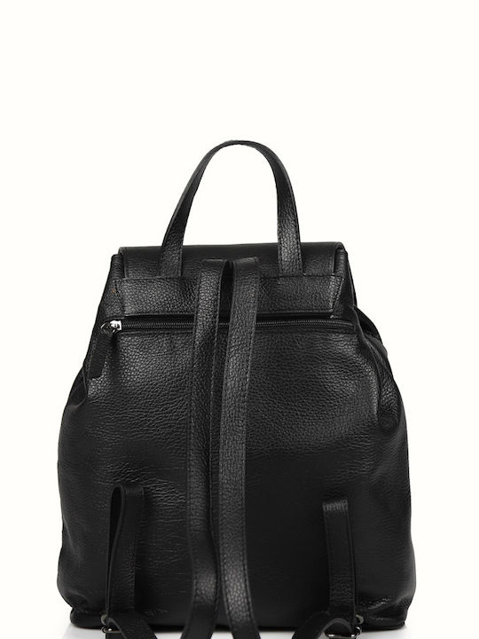 Hunter Leder Damen Tasche Rucksack Schwarz