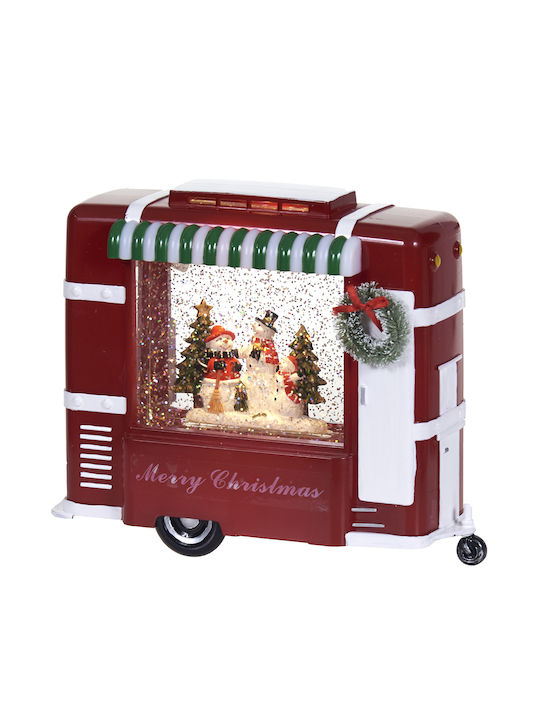 Trolley Christmas Decorative Kiosk Lighted with Santa Claus 23.5x9x19cm (Μiscellaneous Colors) with Water and Light
