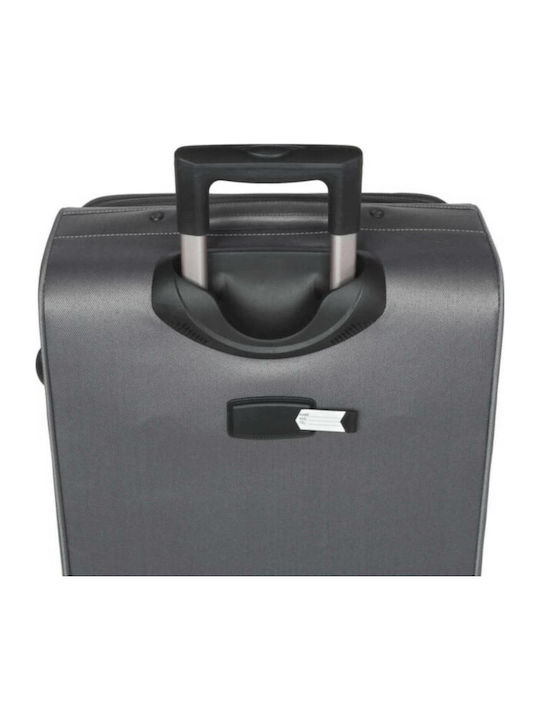 Diplomat Large Travel Suitcase Fabric Gray with 2 Wheels Height 77cm 6019-L